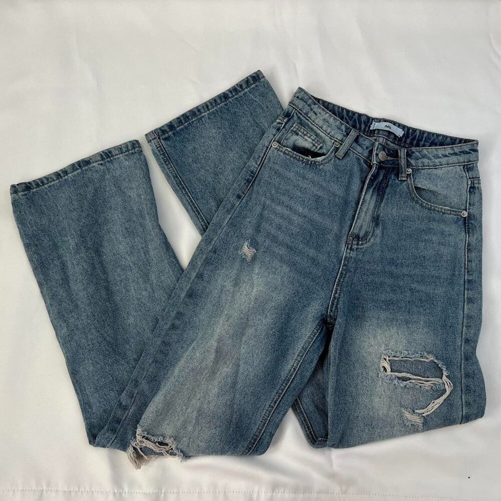 Adika High Rise Wide Leg Ripped Jeans - Size XS